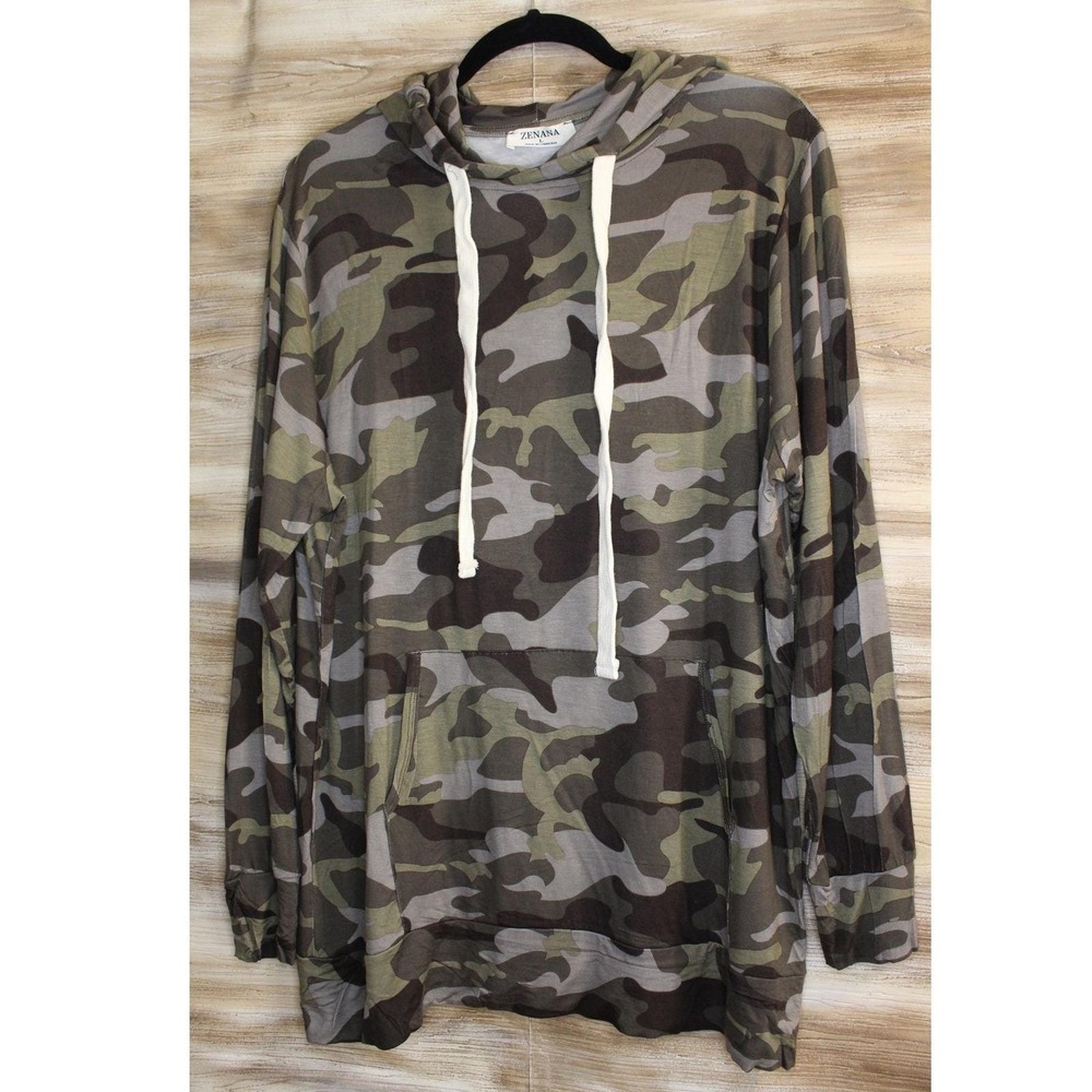 ZENANA Women's Camo Print Hoodie XL‎